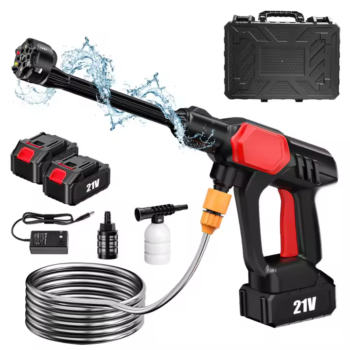 100bar pistola de agua portátil de alta presión para coche, limpiador de carga de batería de litio para riego de jardín, pistola de pulverización para el hogar - 1