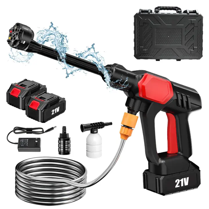 100bar pistola de agua portátil de alta presión para coche, limpiador de carga de batería de litio para riego de jardín, pistola de pulverización para el hogar - 1