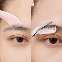 Juego De Aparato De Belleza Para Cejas Con Cepillo Y Cuchilla Curva Trimmer Plegable Para Eliminación De Vello Material Plástico - details 1