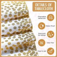 Mantel Desechable De Plástico Rosa Oro Para 6 Asientos 108 Pulgadas Satinado Para Bodas Y Fiestas De Cumpleaños Tela De Mesa Impermeable Y Resistente Al Aceite - details 2
