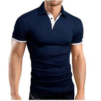 Camisa Polo Hombre Verano Nueva Cuello Vacío Manga Corta Transpirable Moda Negocios Marca Ropa Hombre Estilo Casual Contraste De Colores - details 3