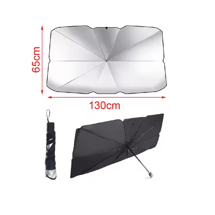 UD - Parasol para coche plegable tipo paraguas – Protección solar para parabrisas y ventanas - 1