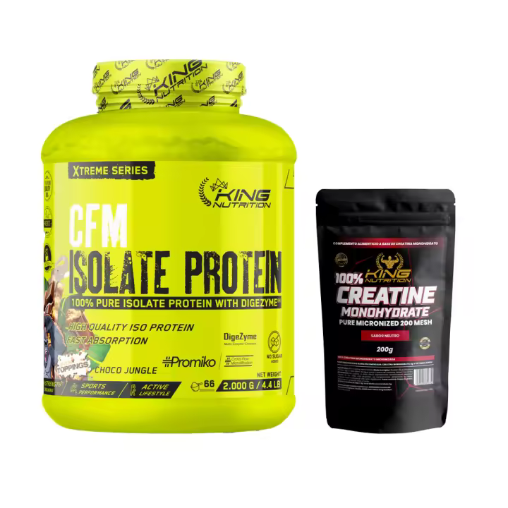 Proteína Aislada CFM 2KG con topping King Nutrition Xtreme – Con Promiko® y Enzimas Digestivas Digezyme®  Endulzada con Sucralosa  Sin Azúcares Añadidos - 1