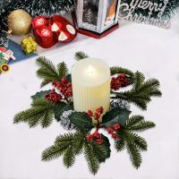 Anillo De Navidad Con Velas De 11 Pulgadas Accesorio De Vela Para Cocina Y Armario Con Bayas Y Nueces Rustico Para Hogar Y Centros De Mesa - details 8