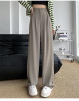 Pantalones Anchos De Pierna Para Mujer Cintura Alta Elegante Minimalista Primavera Verano Con Botones Y Bolsillos Talla Suelta - details 9