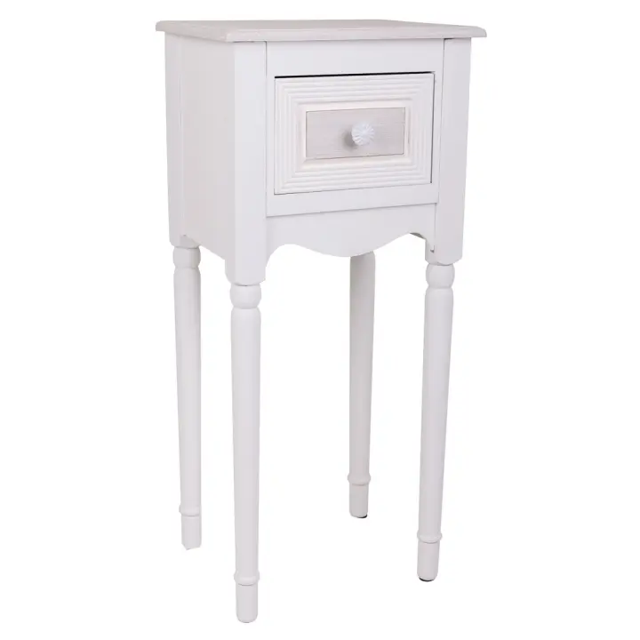 WANDERLUST DECO Mesita telefonera de madera blanca 33x26.5x72.5 h cm de estilo Romántico - 1