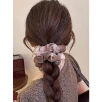 Elegantes Scrunchies De Veludo En Colores Sólidos 1 Pieza/4 Piezas Para Otoño/Invierno Cinturones Elásticos Para El Cabello Adecuados Para El Viaje Diario Regalo De Vacaciones - details 2