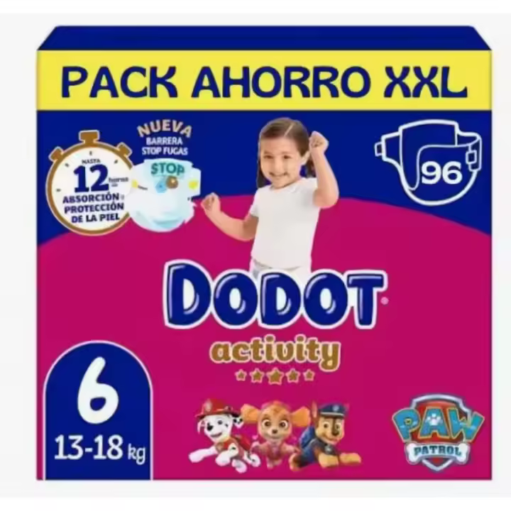Dodot Talla 6 (13-18kg)  Pañales Activity  Con Barrera STOP Fugas ,pack 2x48 - 1