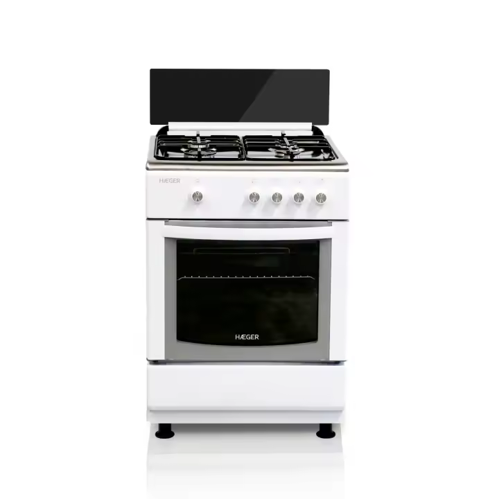 Cocina de Gas 60×60 – 64 L, 4 zonas, Blanco - 1