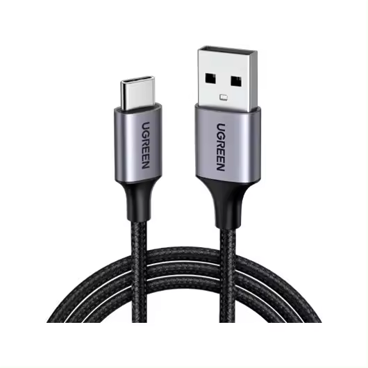 CABLE UGREEN USB-A A USB-C ALUMINUM BRAID 1M BLACK - 1