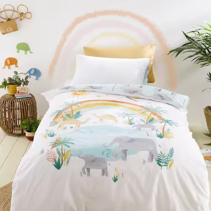 Dhestia Home Funda Nórdica Infantil Reversible 100% Algodón Paradise - 1