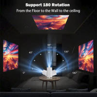 Proyector Portátil 4K HD 1080P Dual Wifi6 Con Sistema Android Para Cine Hogar Exteriores Oficina Proyector LED De Alta Resolución - details 2