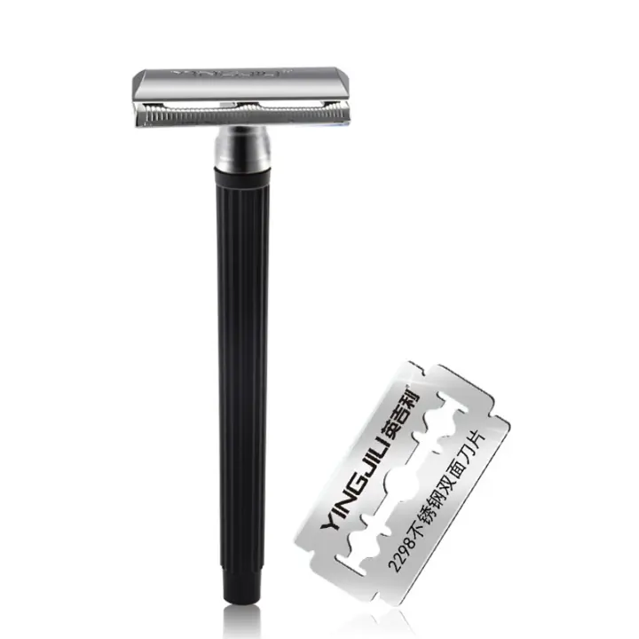 Afeitadora Manual Clásica Para Hombres Cuchilla De Seguridad Doble Hojas Razor Metálico Tradicional Tamaño 11 Cm Sin Electrónica - 1