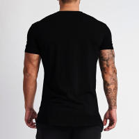 Camiseta De Algodón Para Hombre Estilo Slim Fit Con Cuello En V Manga Corta Para Fitness Y Gimnasio Camisetas Deportivas De Verano En Colores Negro Blanco Verde Rojo Gris Tallas M L XL XXL - details 2