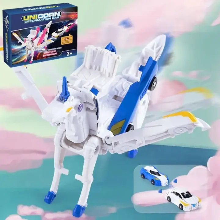 Coche Creativo Que Se Transforma En Unicornio Juguete De Plástico Con Alas Pegasus Modelo Inercial Para Niños De 0 a 12 Años - 1