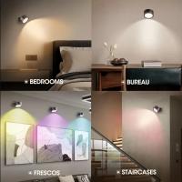 Lámpara De Pared LED Dimmable Recargable Con Control Remoto Y Bola Magnética Rotativa De 360° Luz De Pared Sin Cable Para Lectura Y Dormitorio - details 15