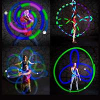 2Pcs LED POI Balón Colorido Para Danza Del Vaso Luminoso Bola De Arrojar Y Swing Para Yoga Y Ejercicio Accesorios De Actuación De Escenario - details 1
