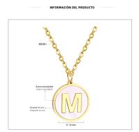 Collar Colgante Inicial De Acero Inoxidable LUXUSTEEL Para Mujeres Y Niñas Cadena De Bolitas Doradas 26 Letras Moda 2022 - details 2