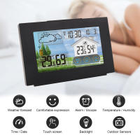 Estación Meteorológica Táctil Al Aire Libre Con Sensor Recargable Por USB KKMOON Termómetro Y Higrómetro Para El Hogar - details 1