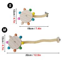 Juguete Interactivo De Madera Para Periquitos Con Bolas Giratorias Y Molino De Viento Juguetes Divertidos Para Aves De Compaña Como Loros Y Lovebirds - details 0