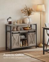 Armario de cocina, elegancia rústica para tus festines, diseño en madera marrón con puertas de correderas y paneles de malla, versátil y funcional, ¡descubre la calidez en cada rincón! - details 2