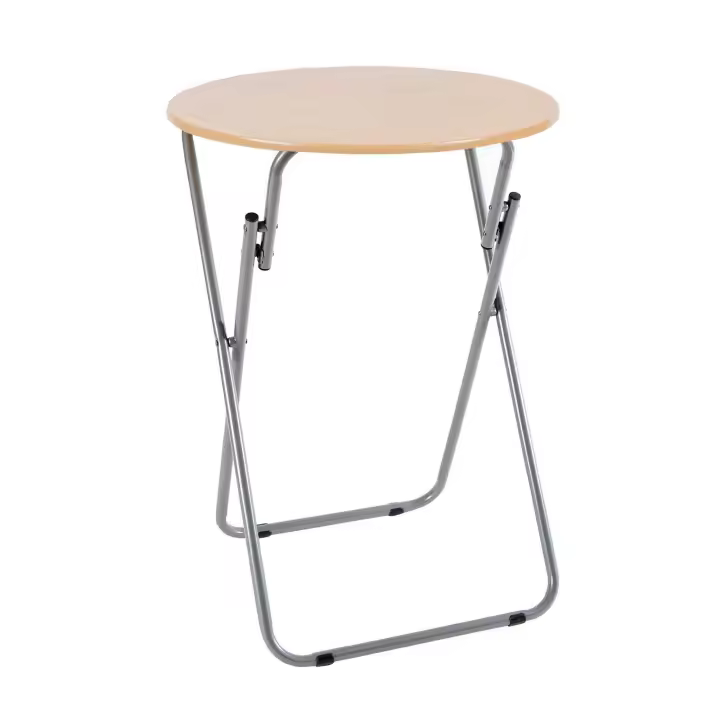 Mesa Plegable de Madera y Aluminio The Secret Home - Mesa Auxiliar Multifuncional - Ø48 Cm - Varios Colores - 1