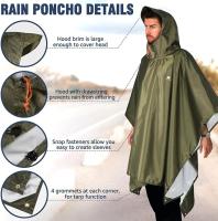 Poncho de lluvia impermeable con mangas y bolsillo, ligero y reutilizable, chaqueta impermeable con capucha para actividades al aire libre, Talla única - details 1