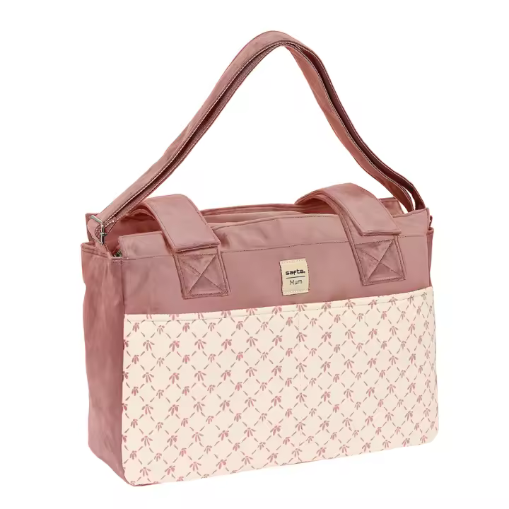 BOLSO para CARRITO DE BEBÉ ROSA Empolvado Colección de Maternidad MUM Marsala 2024 Resistente con GARANTÍA 2 Años Safta - 1