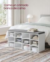Banco zapatero con asiento y 12 compartimientos, cojín y estantes ajustables, ideal para entrada y sala de estar - details 1