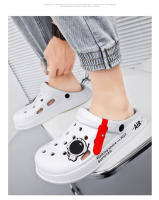 Sandalias Transpirables Para Hombre Y Mujer Pantuflas De Hogar Moda Exterior Zapatillas De Jardín Pareja Zapatos De Agua Negro Blanco - details 17