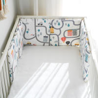 LALA - Ropa de Cama de Cuna de Algodón para bebés recien nacidos, Cerca anticolisión para Bebés, Automóvil 30*30*6 Pieza Entra lavable, - details 2