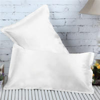 Funda De Almohada De Seda Mulberry 2Pcs Color Sólido Suave Cubierta De Cojín De Lujo Satén Para Decoración Hogar Y Hotel Funda De Almohada Adulto Saludable - details 9