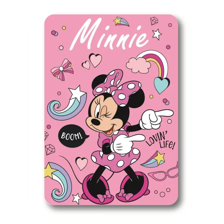 Manta Polar Minnie Mouse Medidas; 100x140 Composición: 100% Poliéster. Ideal para regalo. Disfruta del calor de esta mantita con las imágenes de tus personajes favoritos. - 1