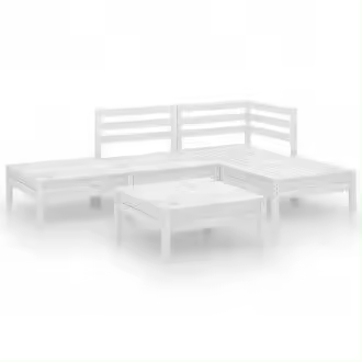 VIDAXL 3082623 juego de muebles de jardín de 5 piezas en palés de madera maciza pino blanco vida xl - 1
