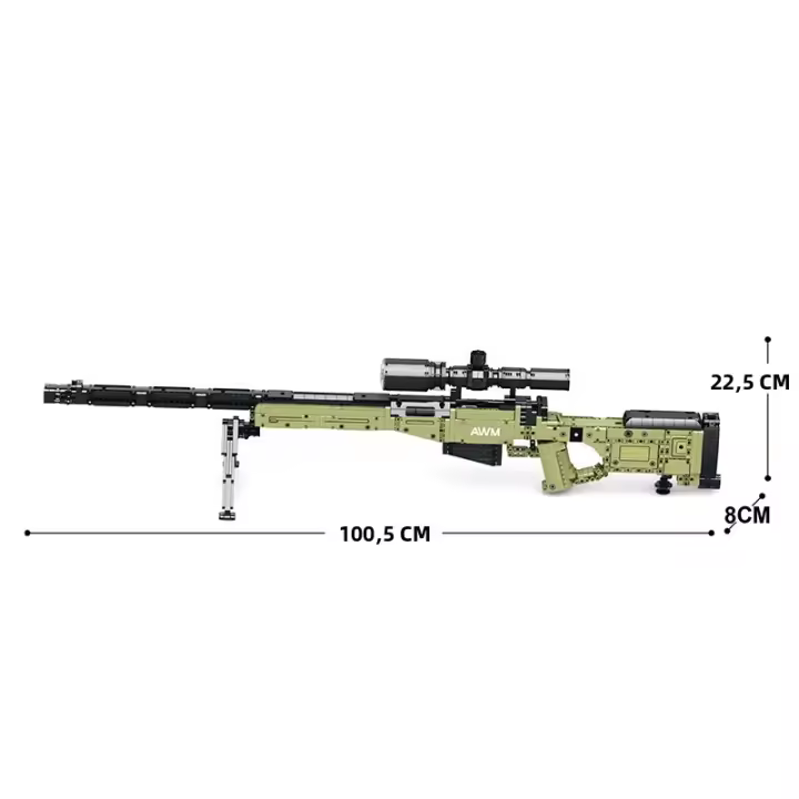 Bloques De Construcción De Rifle De Snipe AWM 1336 Piezas Juguete Militar Con Telescopio Para Niños Regalo De Navidad - 1