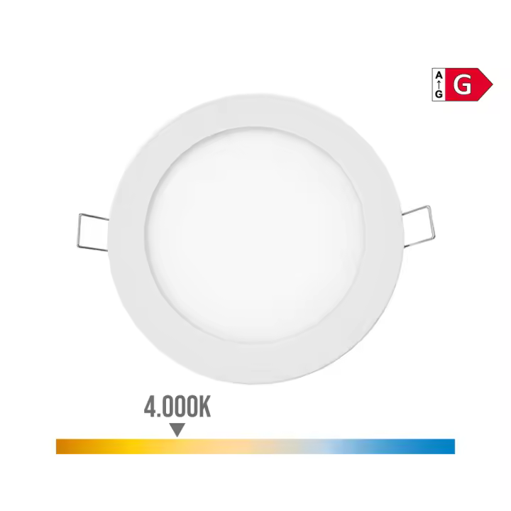 MINI DOWNLIGHT LED EMPOTRABLE REDONDO 6W 4000K LUZ DIA. COLOR BLANCO Ø11,7cm EDM - 1
