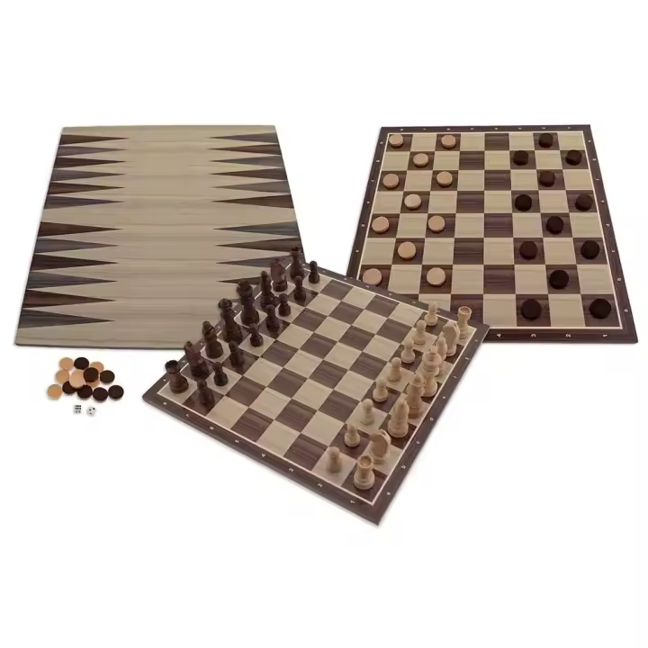 Aquamarine Juego De Mesa Ajedrez Damas Y Backgammon - 1