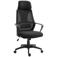 Vinsetto Silla de Oficina Ergonómica Silla de Escritorio Ajustable en Altura con Respaldo Reposabrazos Reposacabezas 5 Ruedas Soporta hasta 120 kg 64x55x116-126 cm - details 0