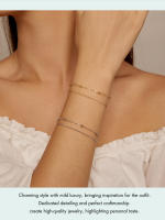 Pulsera De Enlaces De Bolas Doble Capa Para Mujer Plata De Ley 925 Ajustable Simplicidad Joyería De Fiesta Regalo De Cumpleaños - details 2