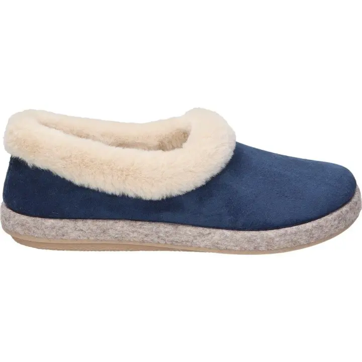 COSDAM | Zapatillas de Casa Cerradas Cosdam para Mujer – Pantuflas en Color Azul Marino – Zapatillas sin cierres – Con Borreguito – Para Invierno – Cómodas – Confort – Relax – Modelo 12001 - 1
