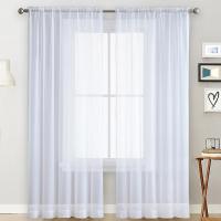 1pc Solid Color Sheer Tulle Window Curtain Drape Living Room Balcony Patio Decor - details 2