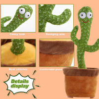 Muñeco De Peluche De Cactus Que Danza Y Habla Juguetes Electrónicos Interactivos Con Luz Y Música Regalo Educativo Para Niños - details 10