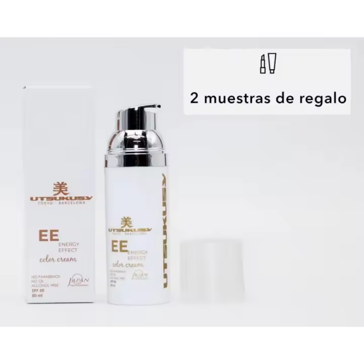 NEW! UTSUKUSY EE crema color BY NATURELLE - CREMA COLOR TONO MEDIO SPF – 50 - Hidrata, Calma la piel sensible, Ilumina, Reafirma, Minimiza los poros, Reduce arrugas finas y de expresión - 1