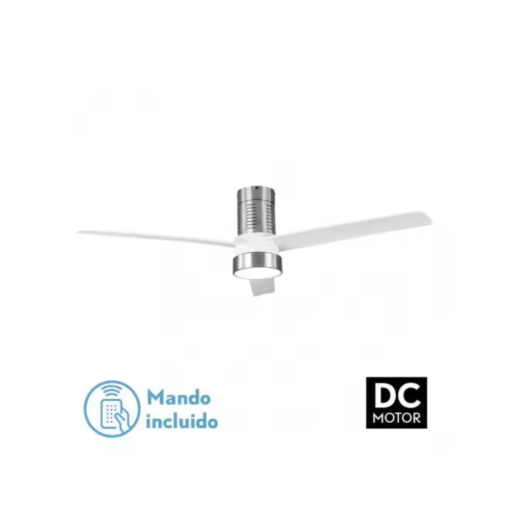 dc teo ventilador 24w 2950lm níquel 3asp blanco 32x139d 300040006000k con mando, memoria y temporizador - 1
