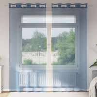 vidaXL Cortinas de gasa con ojales 2 uds en color Azul real/Crema/Morado y más | protección solar decorativa para ventanas hogar oficina dormitorio fácil de instalar - details 0
