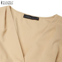 Vestido Largo Sin Mangas De Verano ZANZEA 2025 Elegante Vestido De Trabajo Para Mujer Con Botones Estilo Oficina A-Line V-Neck Polyester - details 6
