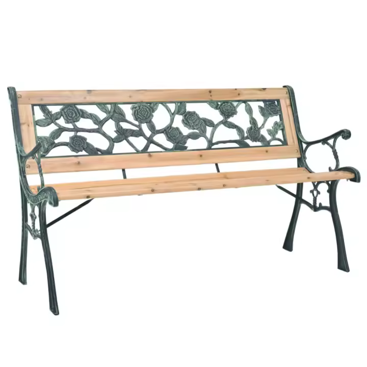 vidaXL Banco de jardín de madera 122 cm - 1