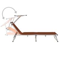 vidaXL Tumbona plegable con techo aluminio y textileno Azul, Negro, Rojo Sillas de Exterior Ideal para jardín, playa, piscina, terraza Tumbona Piscina Tumbonas Playa Tumbonas Jardín Exterior - details 0