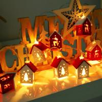 Luz De Navidad En Forma De Casa De Madera Con 10 LEDs De 1.5M Adorno Colgante Para Árbol De Navidad Decoración Para El Hogar Regalos De Navidad 2024 - details 6