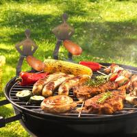 Rack De Barbacoa Humanoide De Acero Inoxidable Para Alimentos Al Aire Libre Soporte Divertido Portátil Para Camping Y Fiestas De Verano Con Gancho Para Hotdogs - details 1